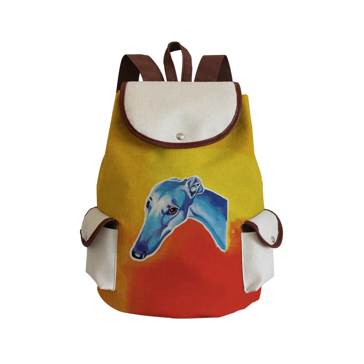 sac à dos personnalisé avec peinture à l'huile et imprimé de chien lévrier, sacoche de styliste durable pour shopping et voyage, accessoire d'extérieur décontracté pour femme