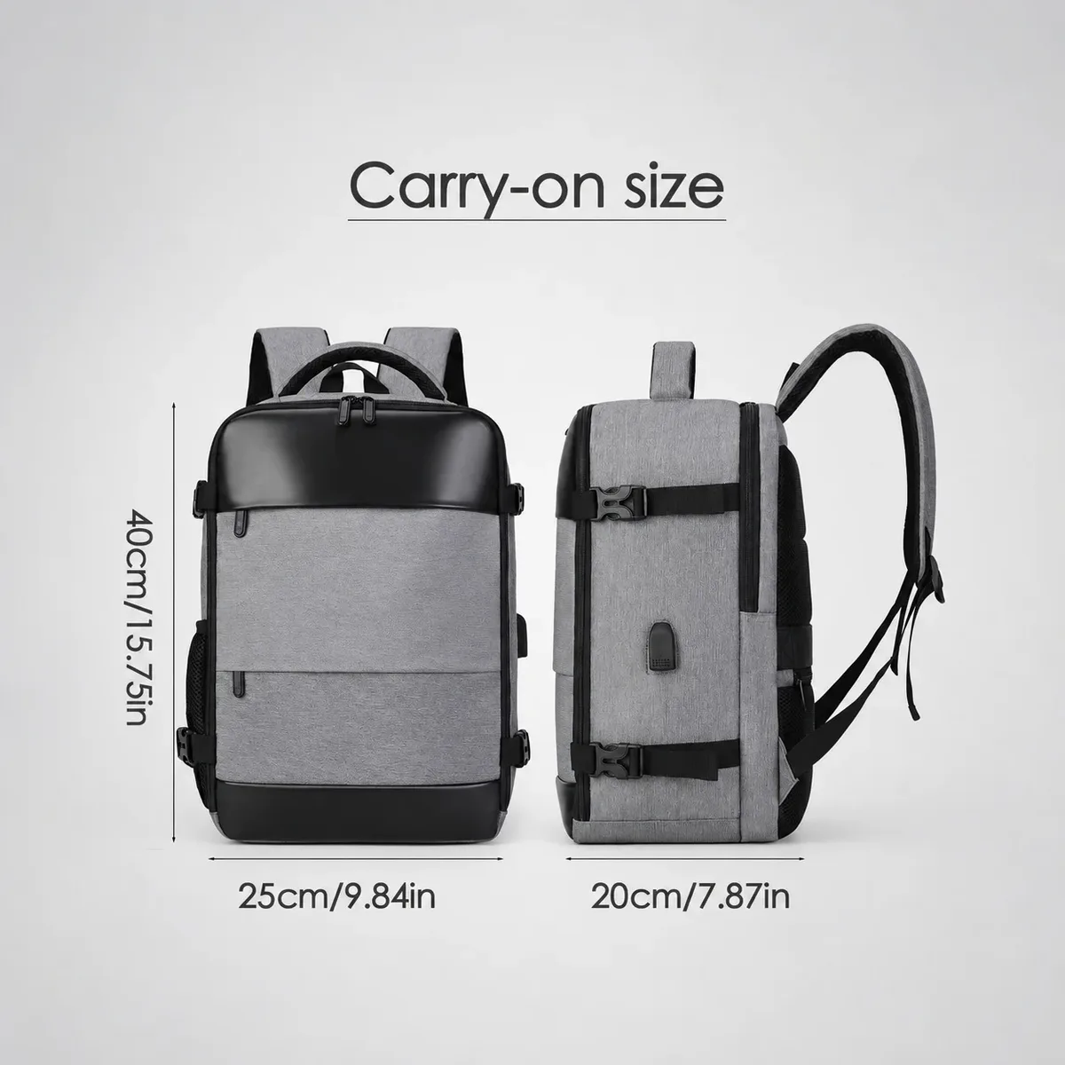 nouveau sac à dos de voyage ryanair 40 × 20 × 25 cm, sac de cabine sous siège, approuvé par les compagnies aériennes, sac à dos décontracté pour femme, sac de voyage pour week-end professionnel avec port usb et compart