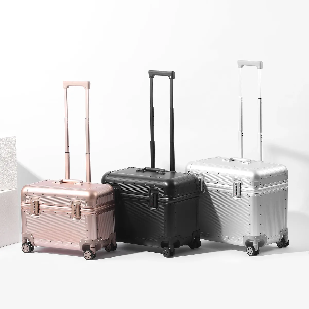 valise à ouverture supérieure en alliage aluminium-magnésium, boîte à outils pour photographe, bagage de voyage à roulettes avec serrure tsa 18/20/22 pouces