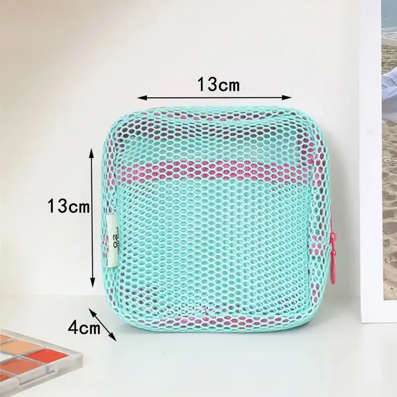 sac de maquillage en maille pour femmes, sac de rangement pour cosmétiques, sac de toilette portable de voyage, sac de rangement pour sous-vêtements