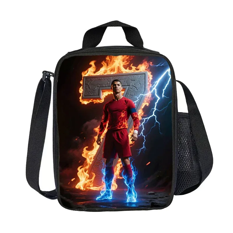 sac isotherme ronaldo cr football star, sacs à déjeuner isolés, conteneur à déjeuner, sac fourre-tout étanche, boîte à déjeuner, sacs de rangement pour aliments sportifs