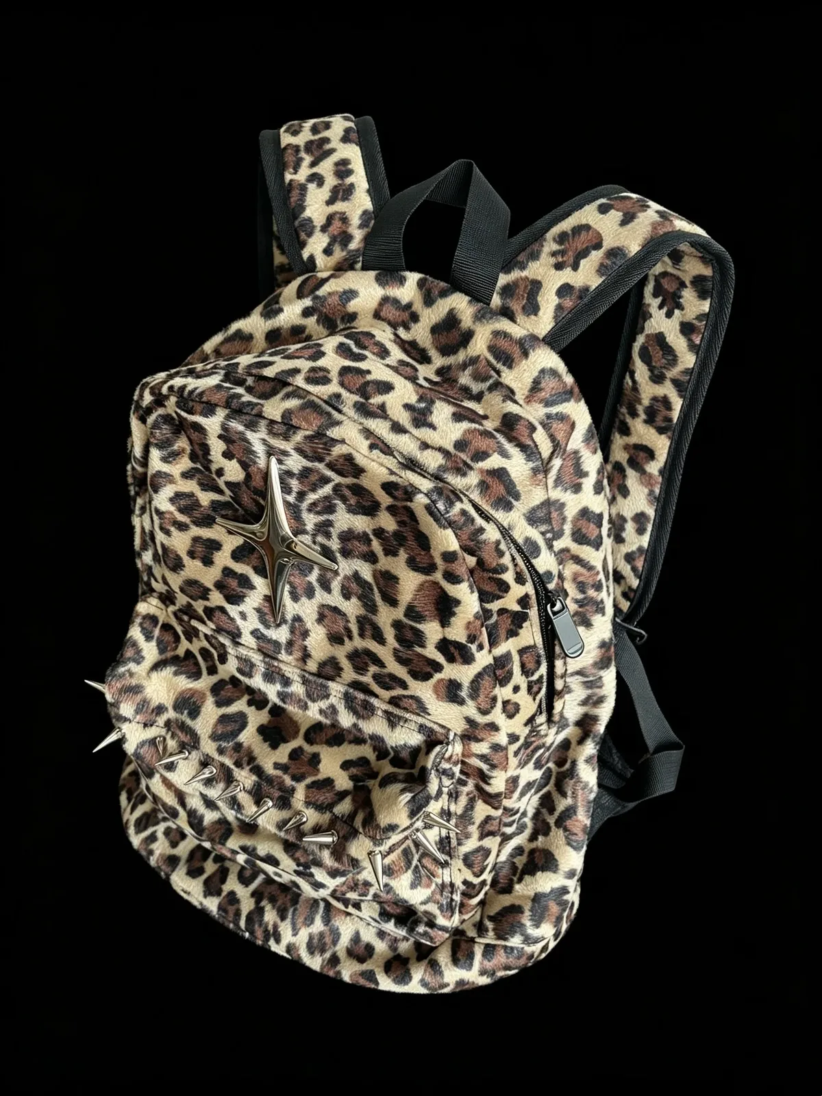 sac à dos léopard grande capacité, élégant, pour l'automne et l'hiver, sac à bandoulière pour fille, design mignon et cool.