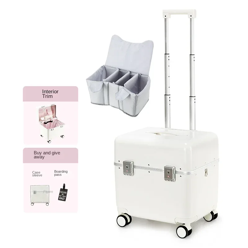 bagage 20 pouces cadre en aluminium valise à main femme avec compartiment porte-cabine d'embarquement valise à roulettes légère