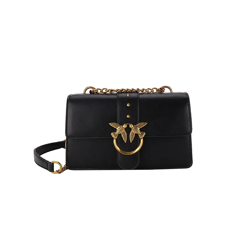 sac bandoulière pinko swallow chain bacchus, nouveau sac à main tendance européen et américain, sac porté épaule ou sous le bras