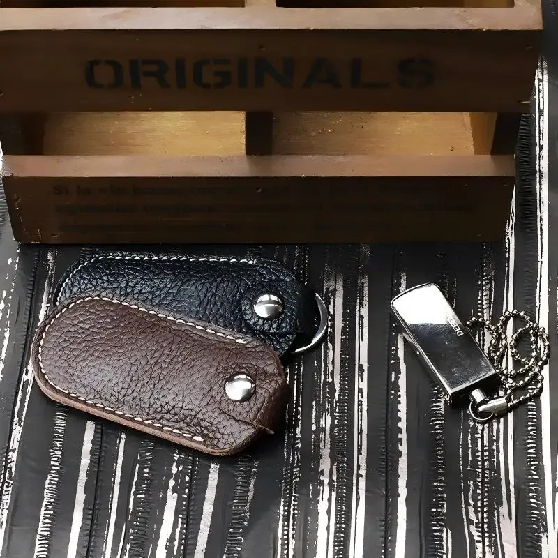 Pochette de protection en cuir de vachette véritable pour clé USB, étui de rangement pour clé USB, porte-clés, accessoires