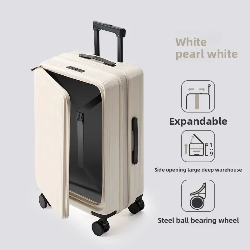 klqdzms bagage extensible abs + pc valise d'embarquement 20 "22" 24 "26" 28 pouces bagage de grande capacité valise de voyage à main pour femme