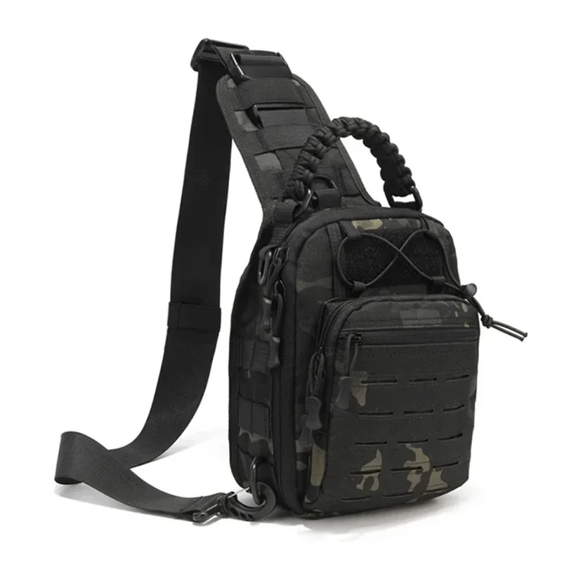 sac de poitrine en plein air pour hommes, sac à bandoulière tactique, sac à dos à bandoulière 900d oxford montagne camping pêche trekking molle mi
