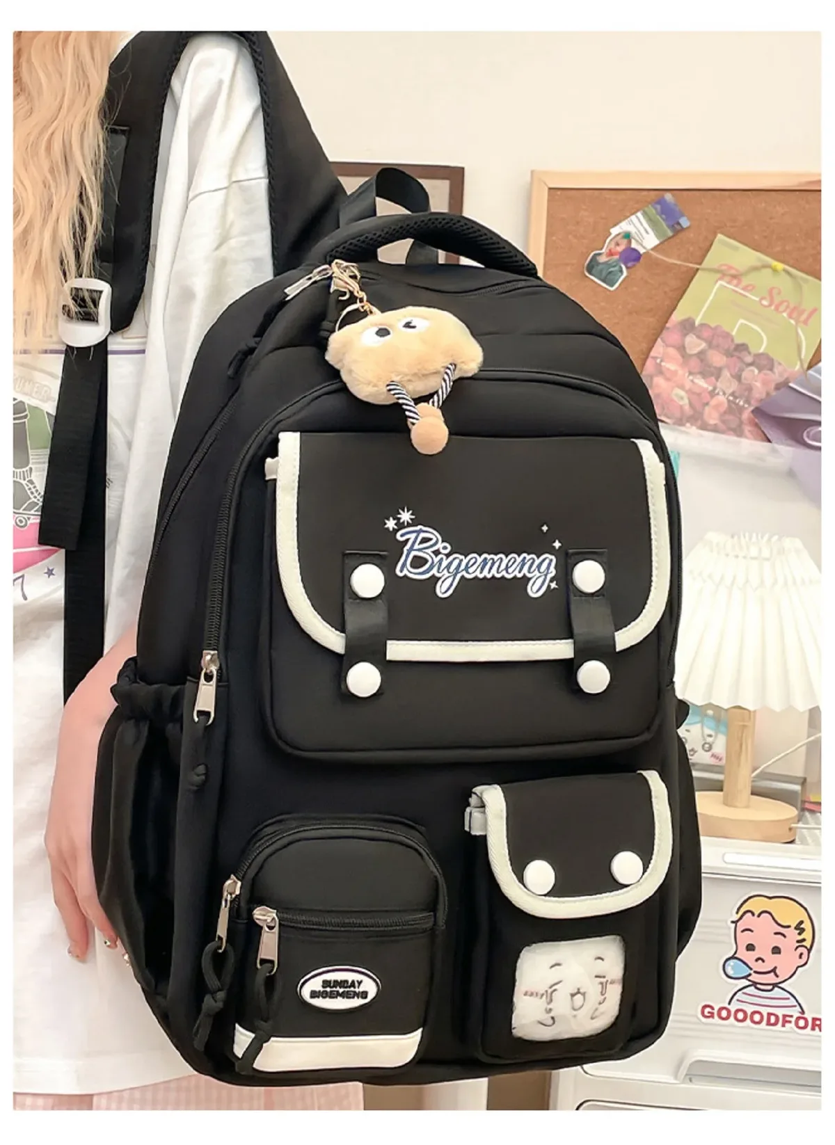 sac à dos scolaire mignon 2026 pour lycéens et élèves du primaire, sac à dos polyvalent pour le campus avec poupée