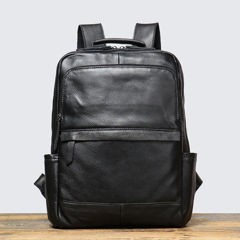 yetties rétro nouveau style couche supérieure peau de vache hommes voyage sac à dos femmes en cuir véritable ordinateur sac à dos grande capacité sac à main