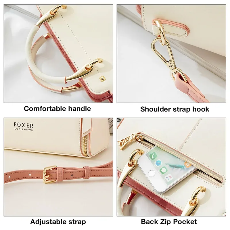 sac à bandoulière en cuir croûte foxer pour femme, sac à main élégant, nouveau sac fourre-tout grand format pour femme 2026, sac à bandoulière de luxe