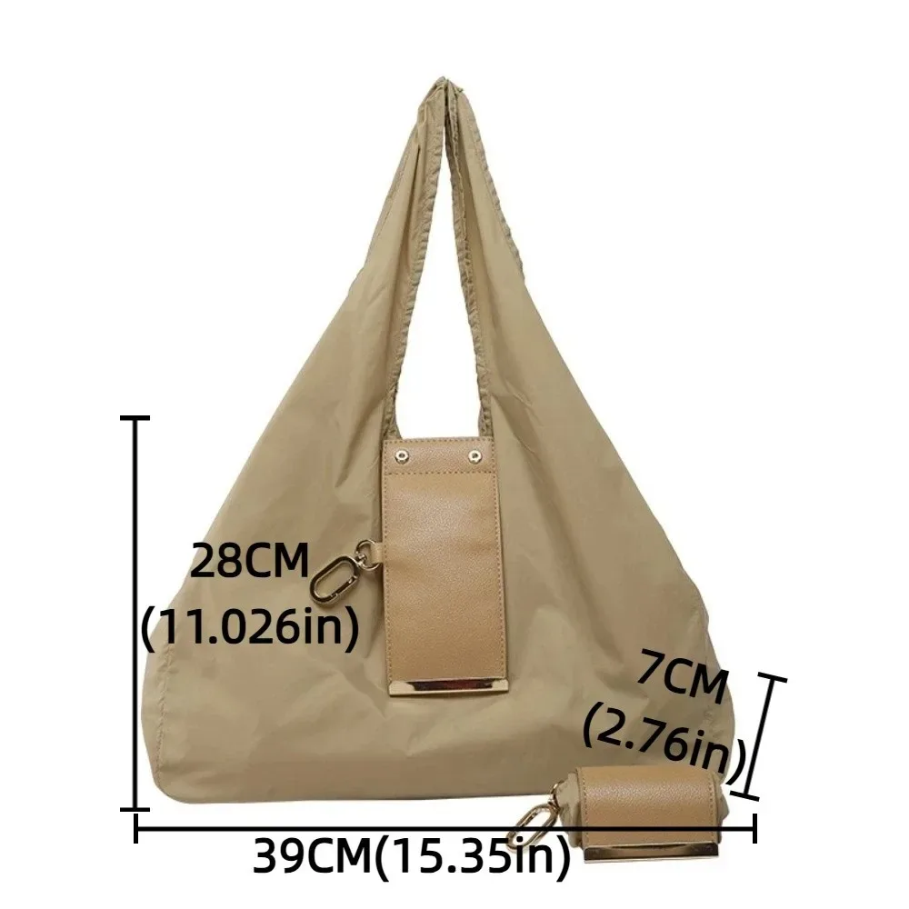 mini sac fourre-tout porte-clés réutilisable, sac de courses pliable léger de grande capacité, sac réutilisable extensible avec porte-clés écologique