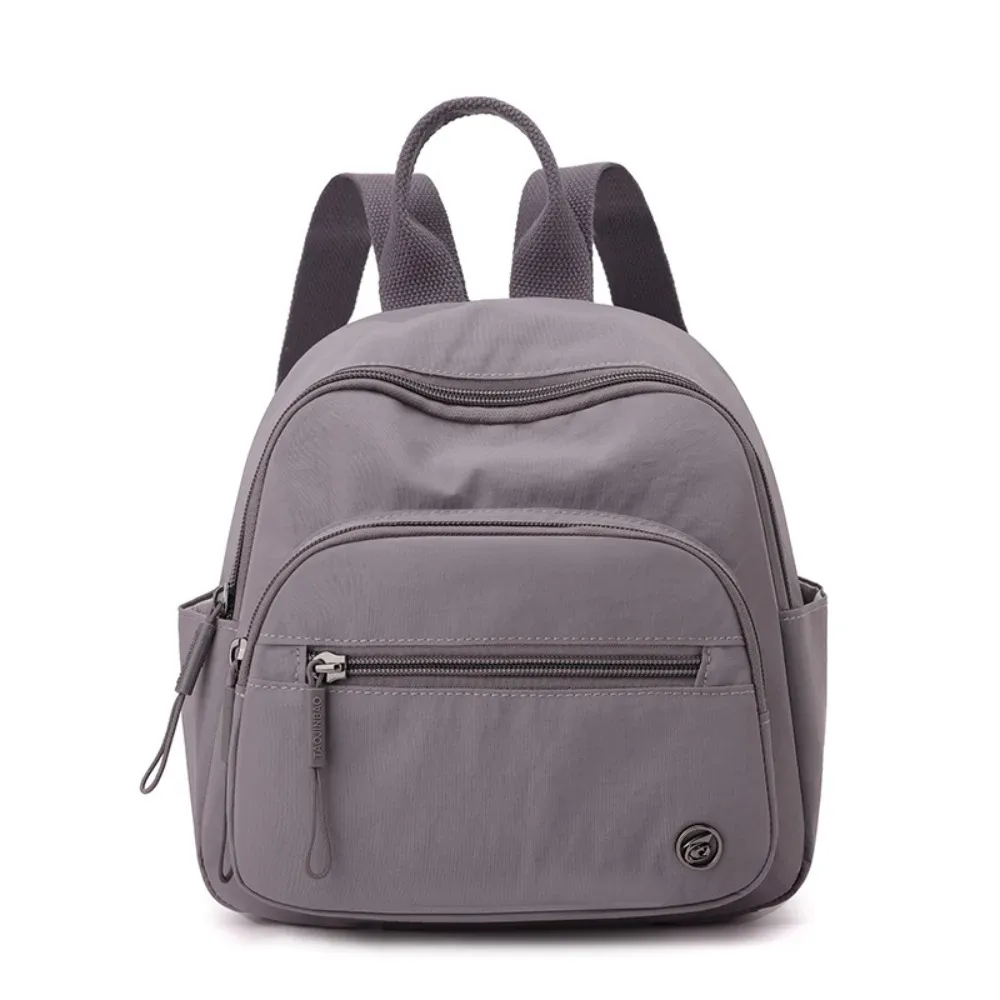sac à dos décontracté en nylon de couleur unie, léger, à double fermeture éclair, sac à bandoulière de grande capacité, sac à dos de voyage