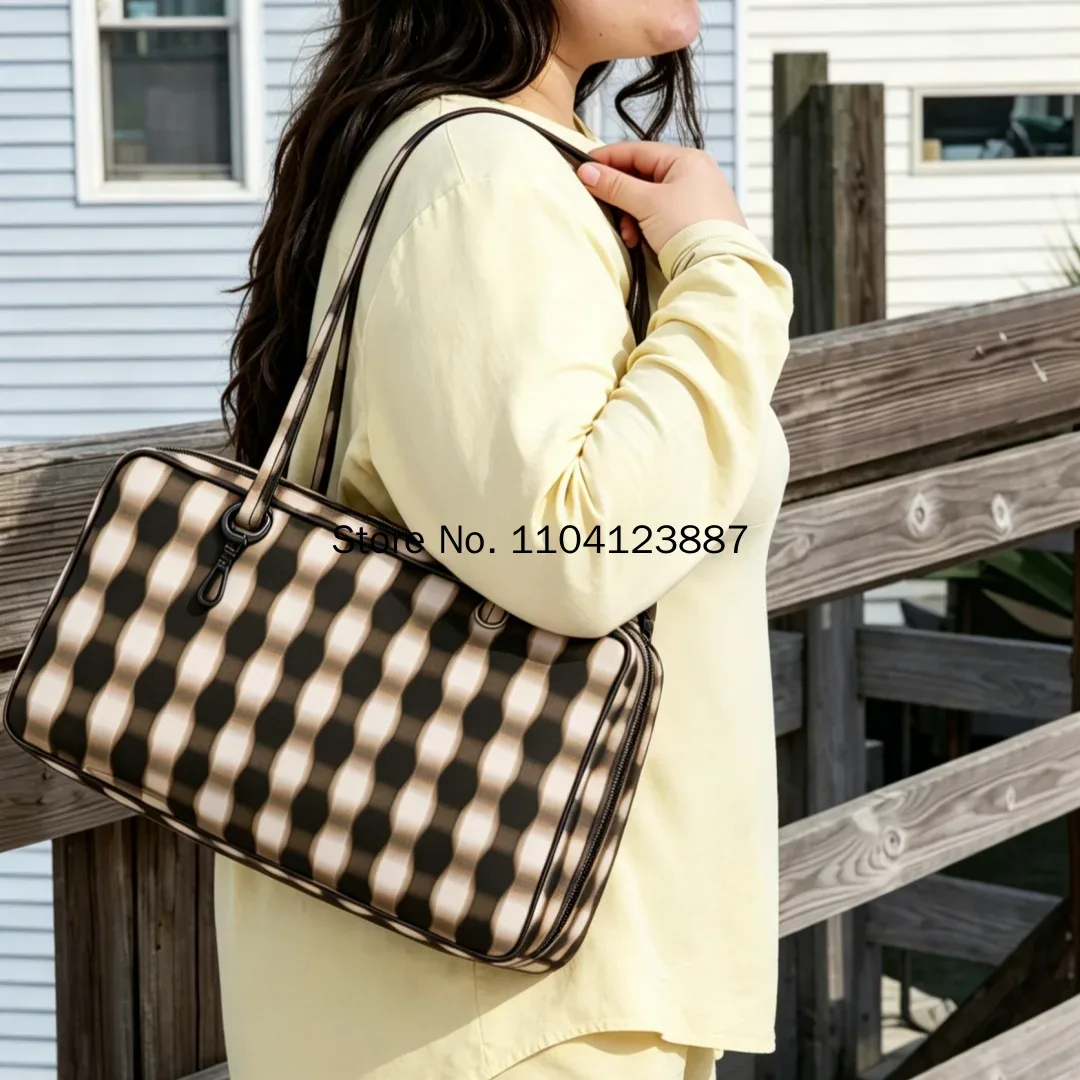 sac à bandoulière carré en nylon, sac à main en toile grande capacité, sac fourre-tout léger à fermeture éclair, sac de rangement pour les trajets quotidiens, les voyages, la gym, cadeau