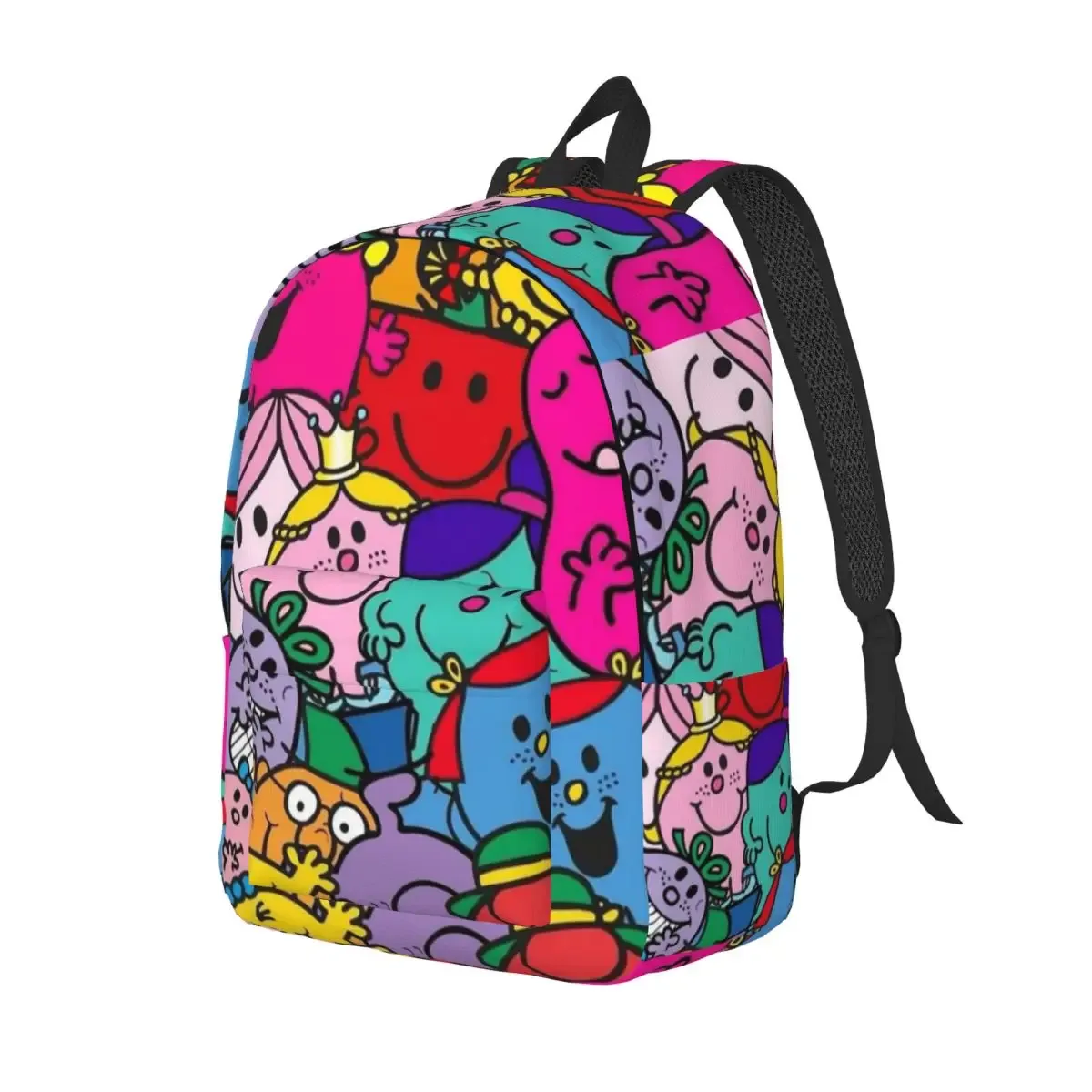 mr men littles cartoon miss sac à dos pour hommes femmes cool étudiant travail sac à dos collège toile sacs durables