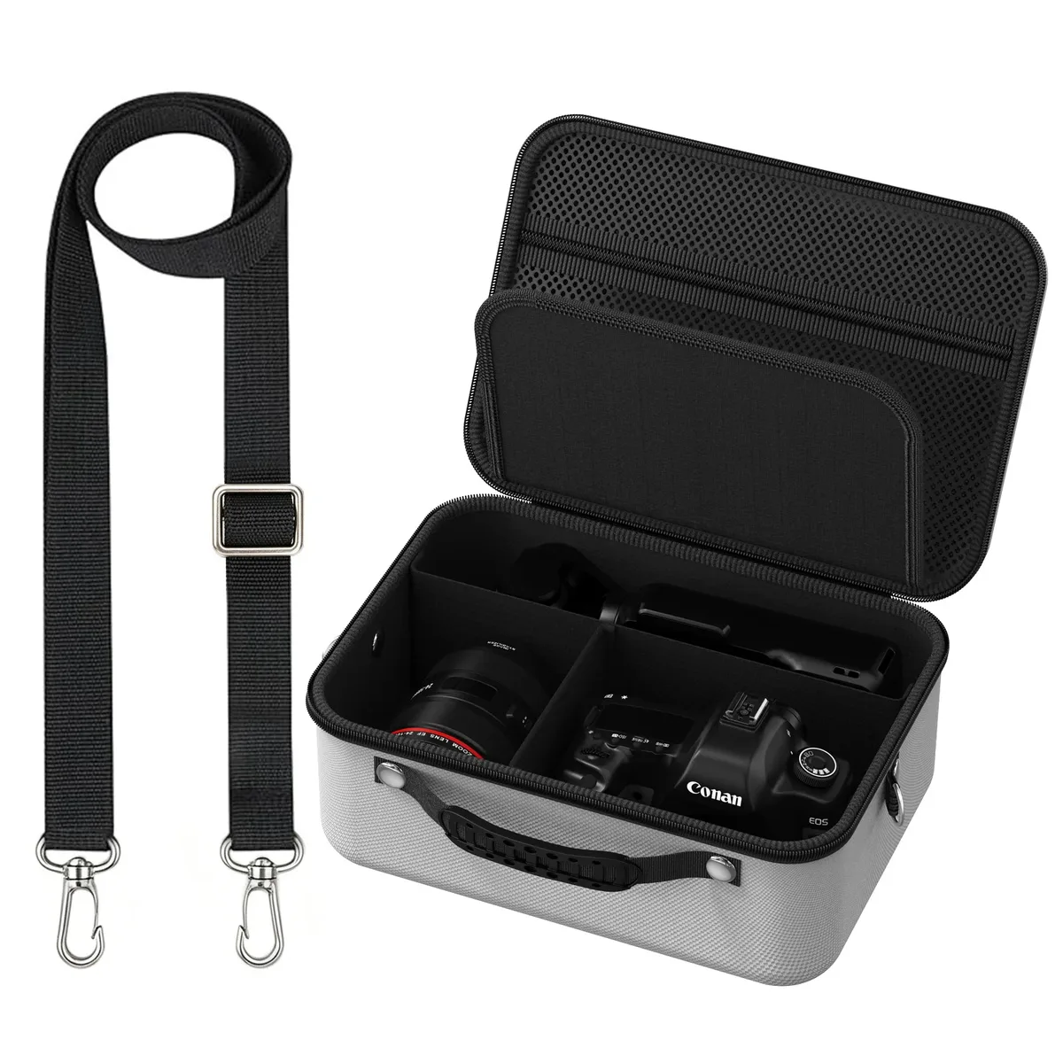 étui pour appareil photo pour canon eos rebel t7/r50/r100 et plus d'appareils photo reflex numériques et sans miroir, sac de voyage portable avec séparateurs réglables