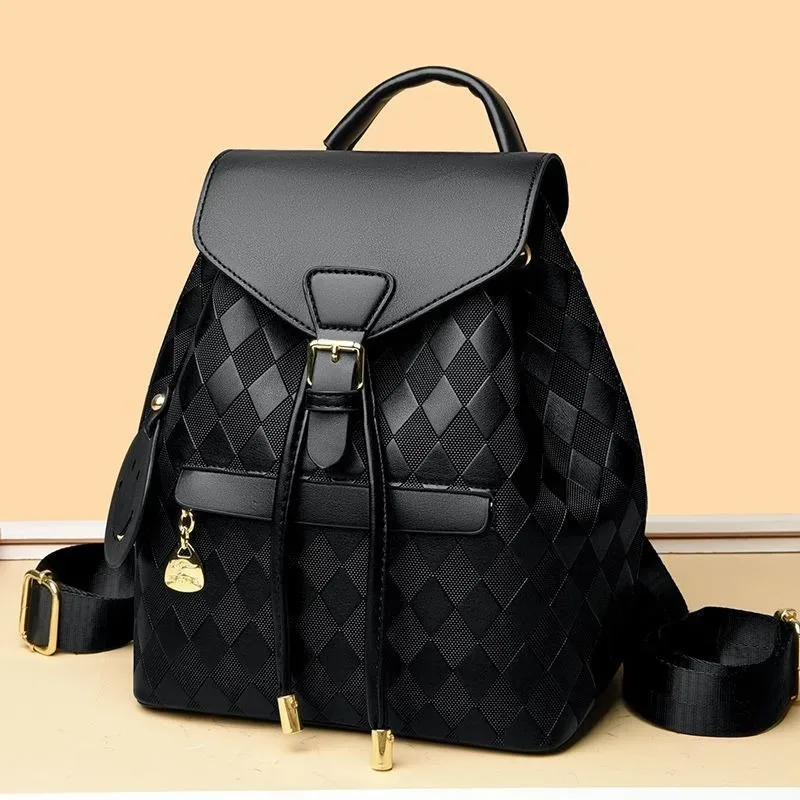 sac à dos en cuir pu souple pour femme, noir, décontracté, multifonctionnel, sac universitaire, capacité initiée, poignée de voyage