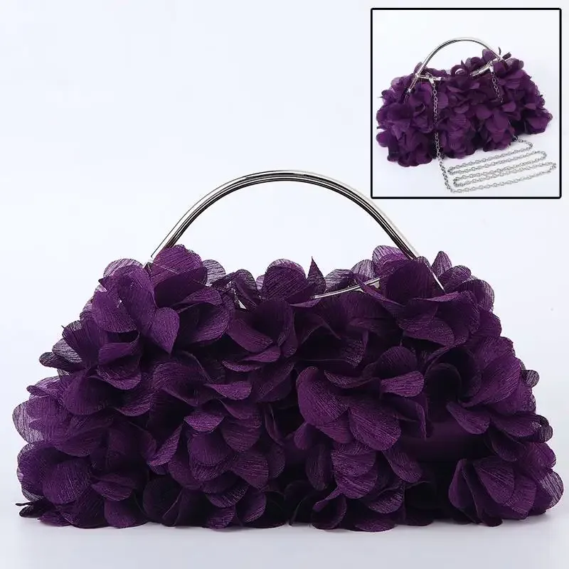 fleur dîner sac à main concepteur chaîne florale bandoulière mariée sac à main embrayages femme pétale soirée pochette robe de mariée sac