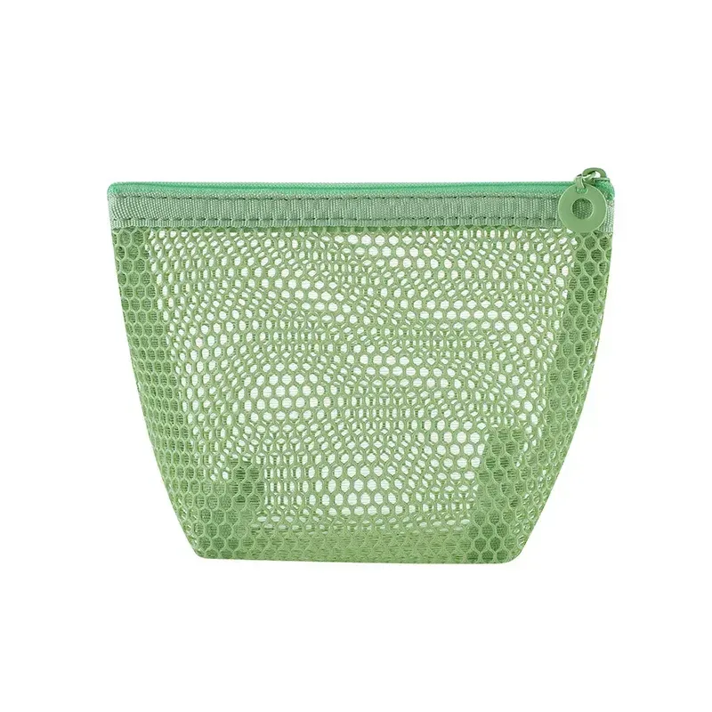 petit sac de maquillage en maille pour femmes, pochette carrée transparente et légère, organisateur de cosmétiques de voyage pour rouge à lèvres et étui à coussin