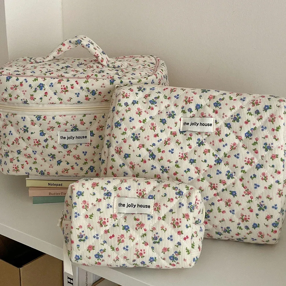 organisateur voyage polyester treillis diamant lavande relief boîte femmes maquillage compression sacs cosmétiques trousse toilette