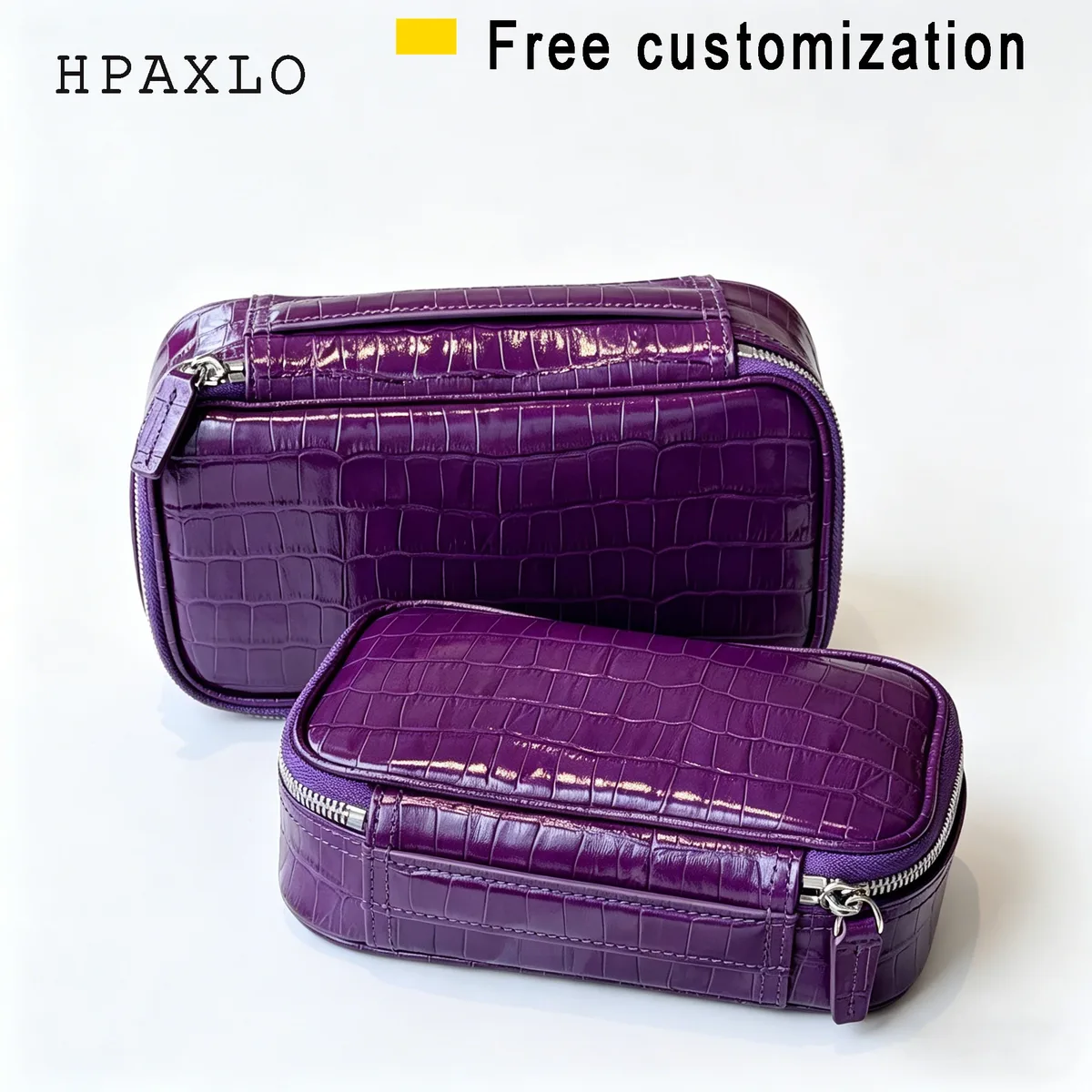 Sac à cosmétiques portable en cuir de vachette véritable à motif crocodile, nouveau sac de toilette de voyage en cuir véritable, sac à maquillage pour femmes