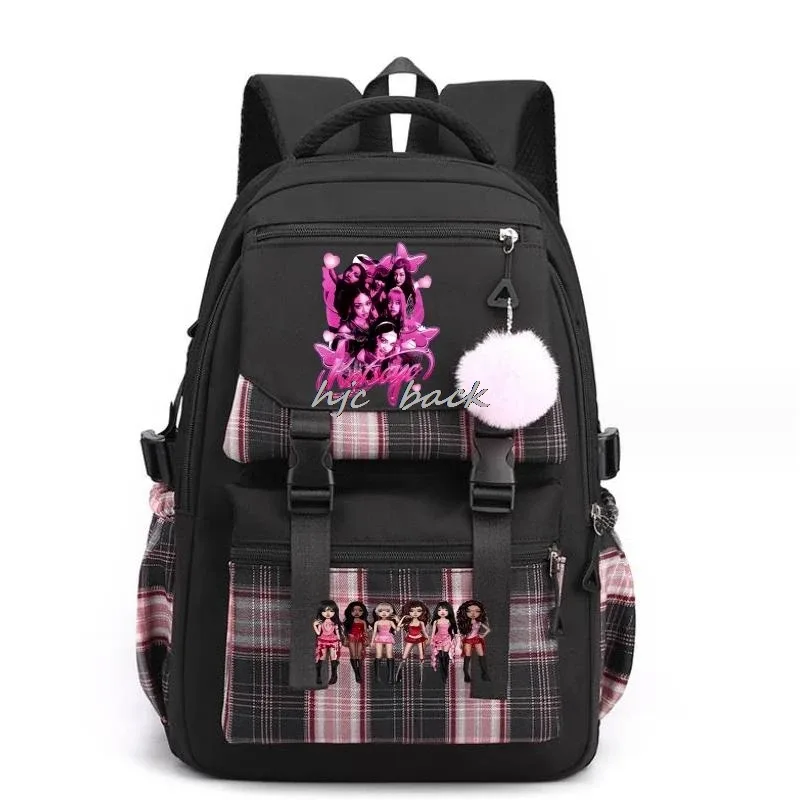 katseye chaud drôle impression sacs d'école adolescentes grande capacité en plein air voyage sac à dos multi-fonction dessin animé étudiants sac à dos