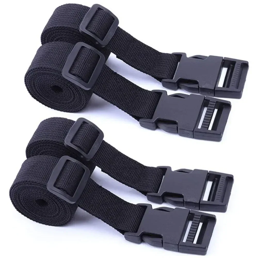 Sangle de sangle en Nylon réglable de 4 M, sangle de ceinture à cils pour bagages, diapositives à trois glissières, boucles à dégagement latéral plat, sangle de sac à dos
