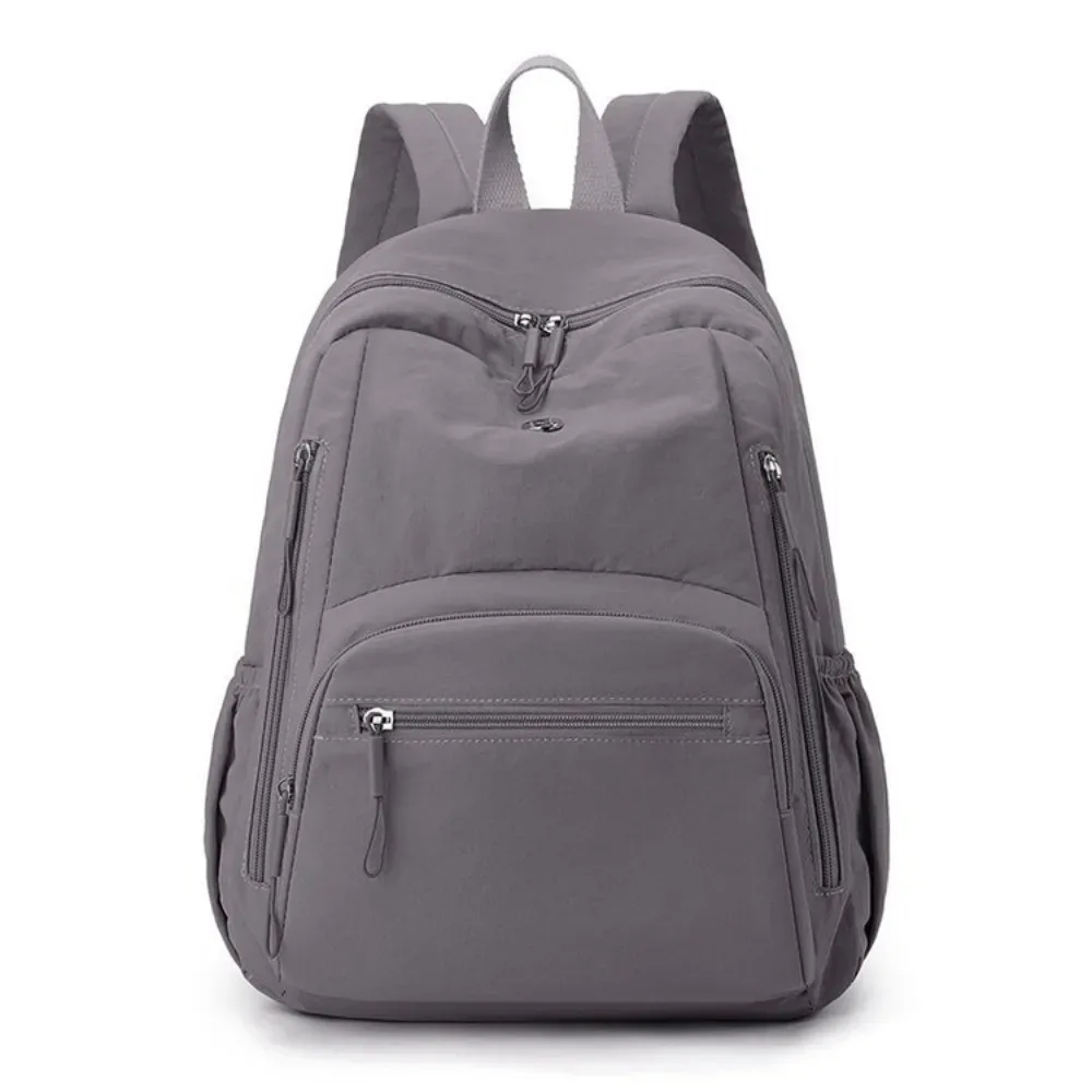 sac à dos décontracté en nylon grande capacité, léger et durable, pour l'école, les voyages, couleur unie, imperméable, pour ordinateur portable, idéal pour la gym