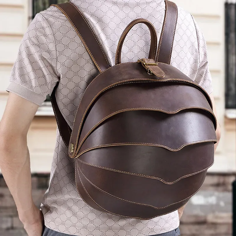 "sac à dos coccinelle vintage fait à la main – véritable cuir de vachette de qualité supérieure, sac à dos élégant et chic de rue tendance