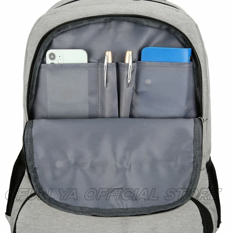 sac dos oxford université gris noir isolant aluminium poche zippée transport voyage quotidien use