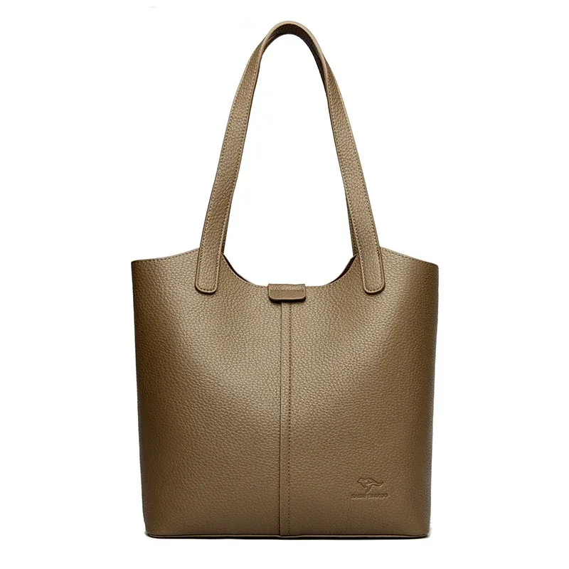 véritable marque haut de gamme en cuir pu souple sac à bandoulière pour femmes sac fourre-tout décontracté femme sac à main conception simple sac à main sac de transport