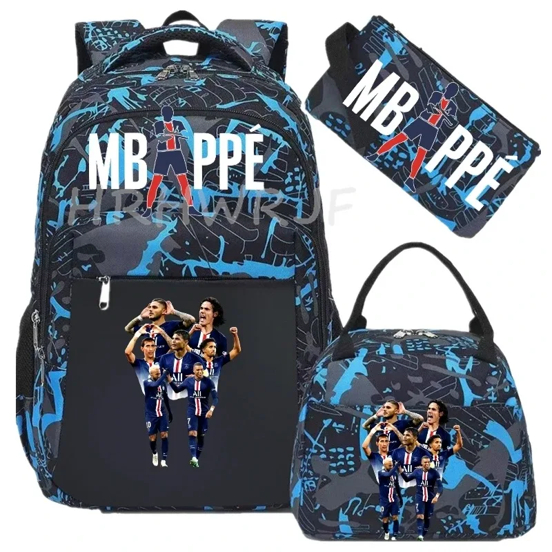 sac à dos pour ordinateur portable m-mbappes, pour femmes et hommes, sacs à dos décontractés pour le sport et le football, sac à dos oxford pour femmes, sac d'école pour hommes, sac de voyage, mochilas 3 pièces