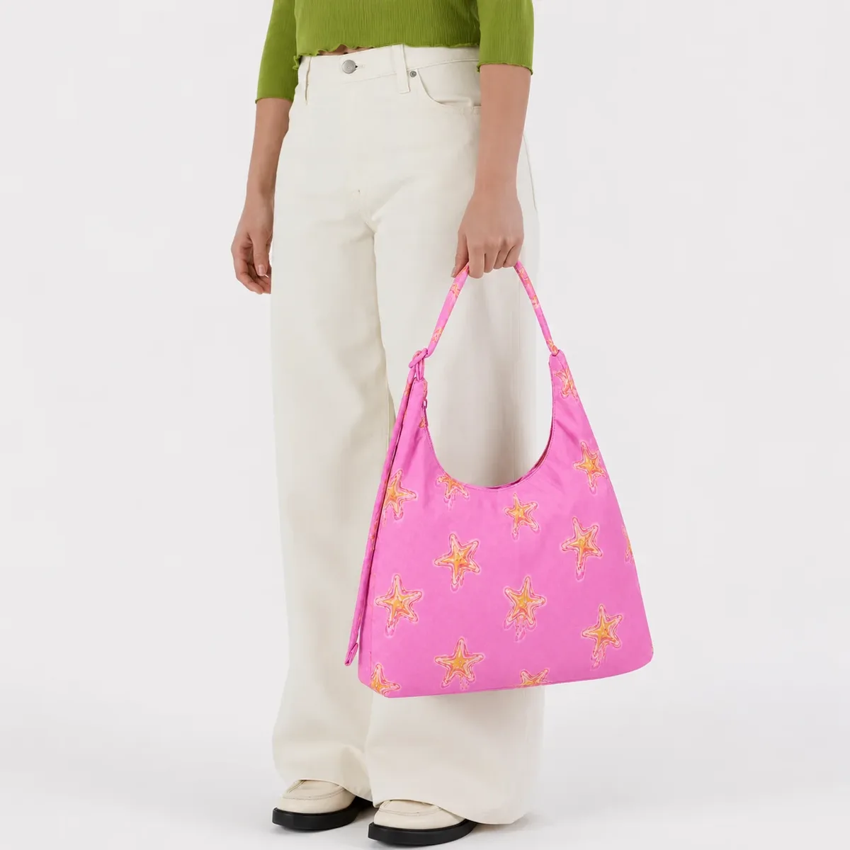 sacs à bandoulière décontractés grande capacité à motif étoile pour femmes, sacs sous le bras en nylon de créateur pour dames, sacs de shopping légers et spacieux 2026