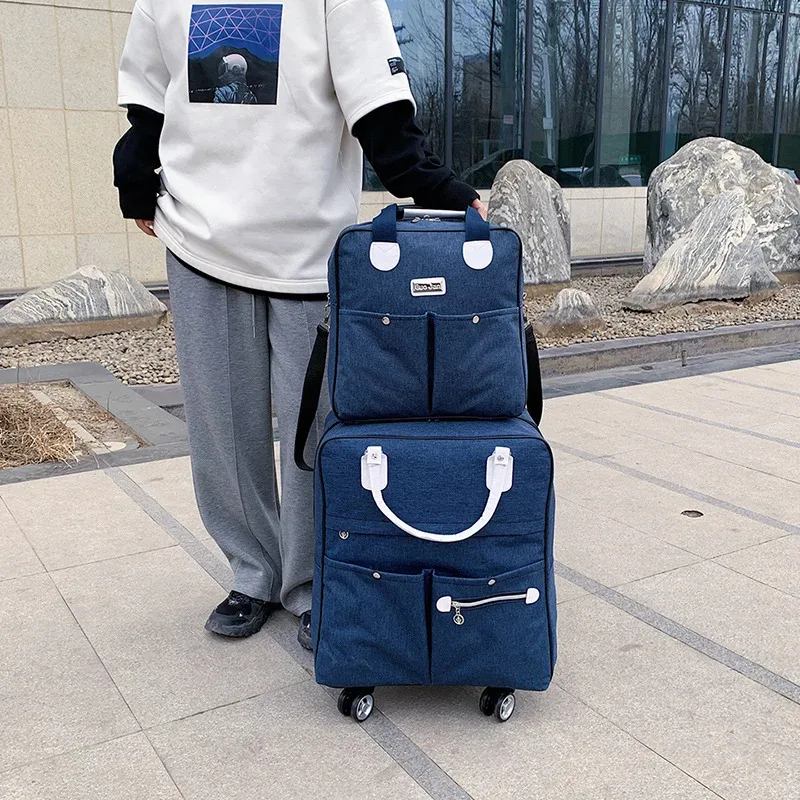sac à roulettes pour femmes, sac à dos de voyage pour filles, sacs à roulettes de grande capacité, sac de voyage, valise, 2 pièces/ensemble, 2022