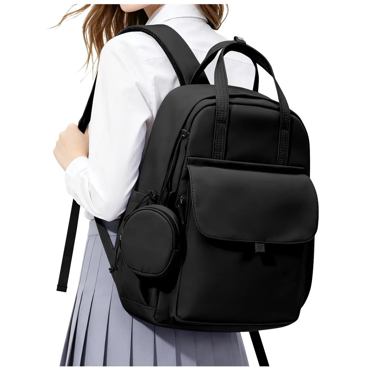 sac à dos décontracté, sac à dos scolaire essentiel pour les adolescents, sac à dos antivol de grande capacité avec pochette pour cartes