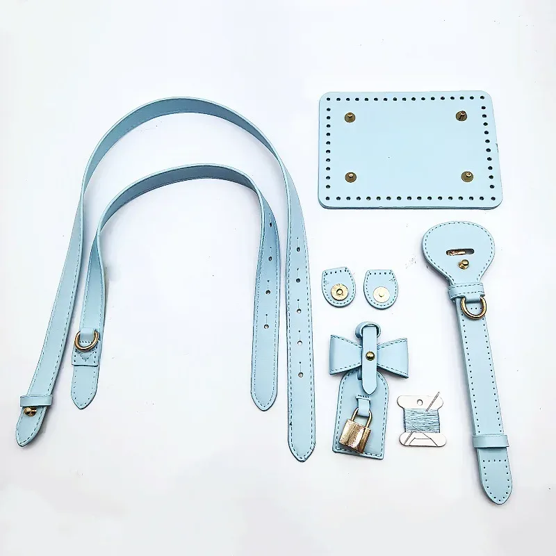sac seau vintage fait main en paille tressée avec accessoires en cuir pu, bandoulière simple pour sac à bandoulière ou sac croisé