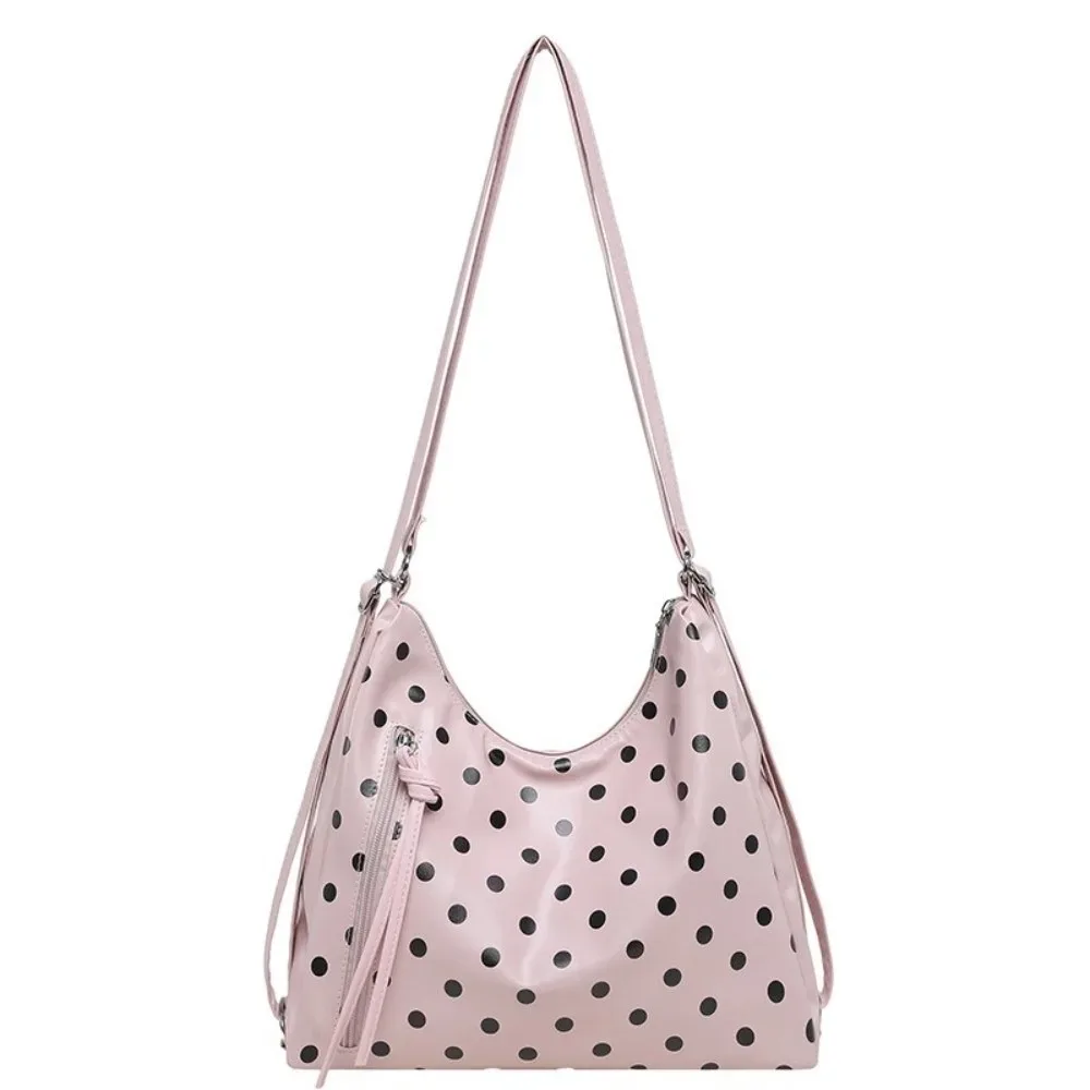 sac à bandoulière en cuir pu à pois, sac à dos léger, sac fourre-tout, sac sous le bras style coréen, sac seau, cadeau pour femme