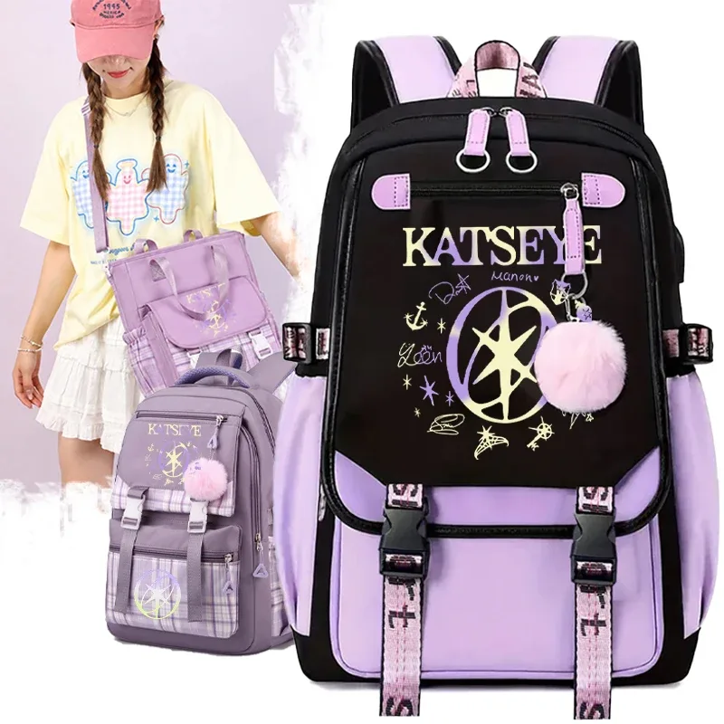 sac dos nylon violet noir motifs floraux géométriques accessoires stylos intérieur informatique voyage femme
