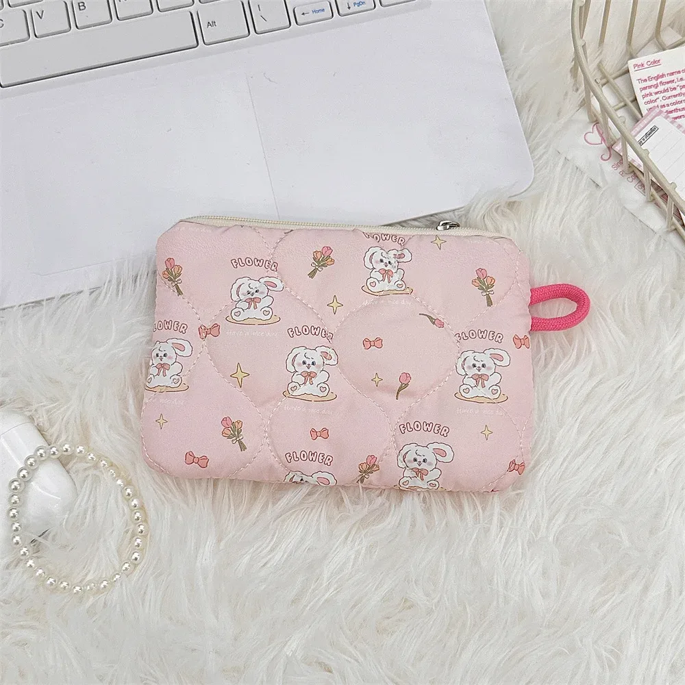 sac de rangement portable de dessin animé mignon pour femmes, petit sac à main de voyage, sac à cosmétiques, sac à main pour rouge à lèvres, carte pour écouteurs, mini portefeuille de maquillage, sac en poudre