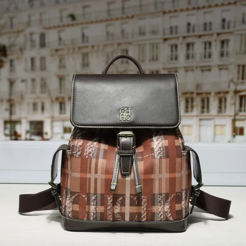 sac dos tissu résistant motif tartan noir rouge blanc bandoulière voyage femmes etudiant ecole