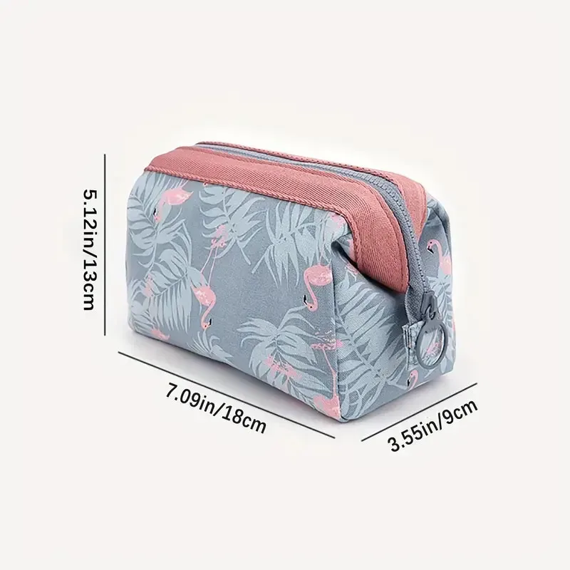 trousse de maquillage pour femmes, sac de rangement de toilette essentiel de voyage flamant rose, sac à cosmétiques portable, sac de rangement organisateur de grande capacité