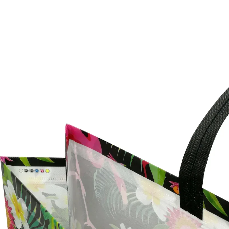 fourre-tout réutilisable imprimé flamant rose, sac à main non tissé, sac à soupe pliable, grand sac de rangement de voyage