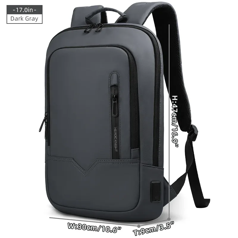 sac à dos heroic knight pour ordinateur portable de 14 pouces, sac à dos multifonctionnel pour hommes, étanche, avec chargement usb, pour le travail et les voyages
