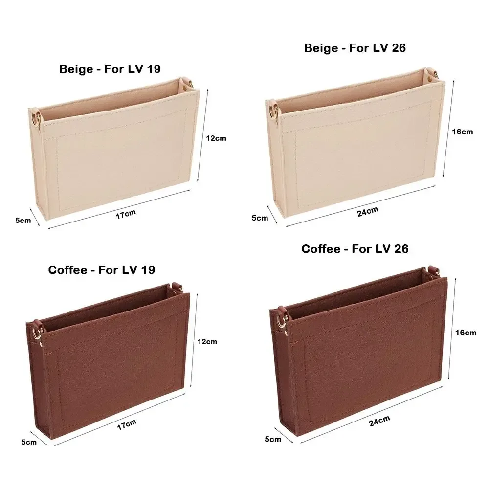 sac à main en feutre portable, sac d'insertion, rangement de cosmétiques, sac interne, sac de support, organisateur pour lv 19/26