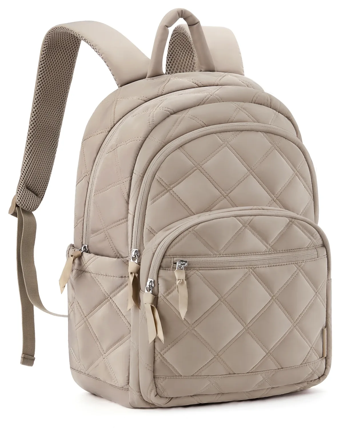sac dos nylon rose noir géométrique poches latérales fermeture éclair usage voyage femmes courbe physiologique
