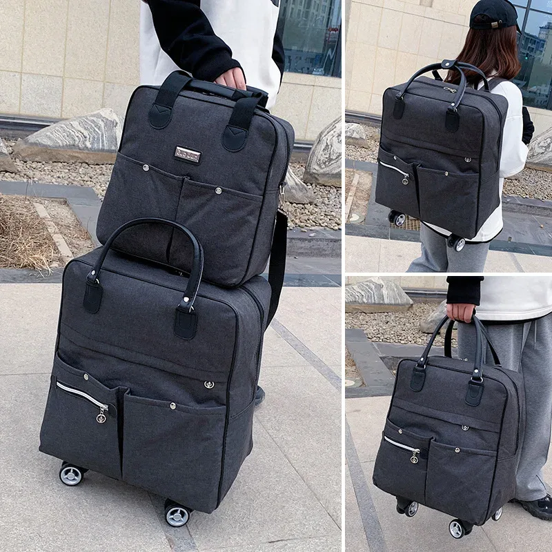 sac à roulettes pour femmes, sac à dos de voyage pour filles, sacs à roulettes de grande capacité, sac de voyage, valise, 2 pièces/ensemble, 2022