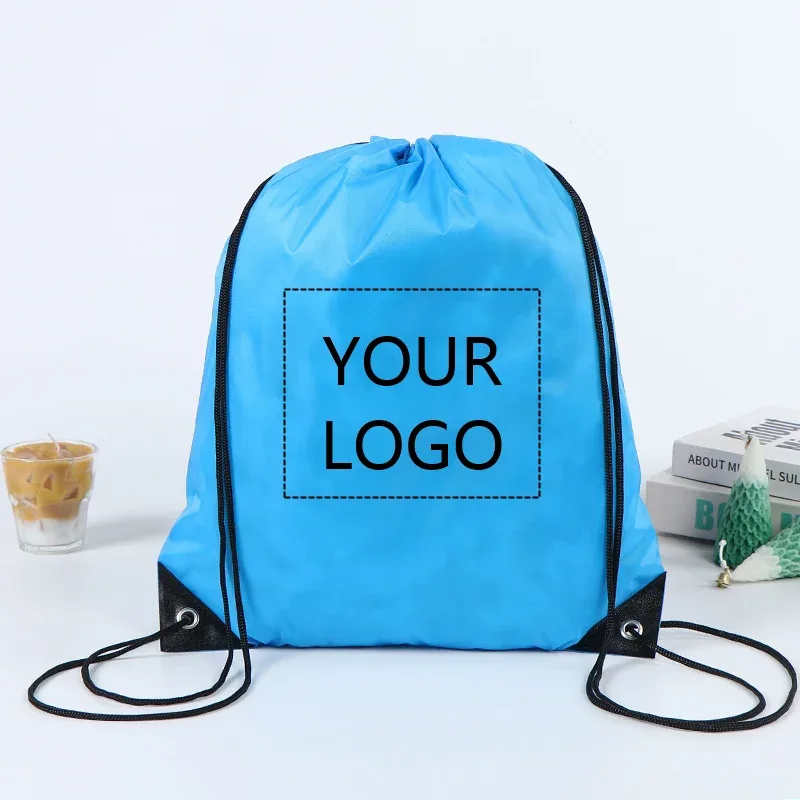 10/20/30/50pcs sac à dos à cordon de serrage avec logo personnalisé - sac de sport de plein air léger pour la randonnée, le camping, la salle de sport et les voyages