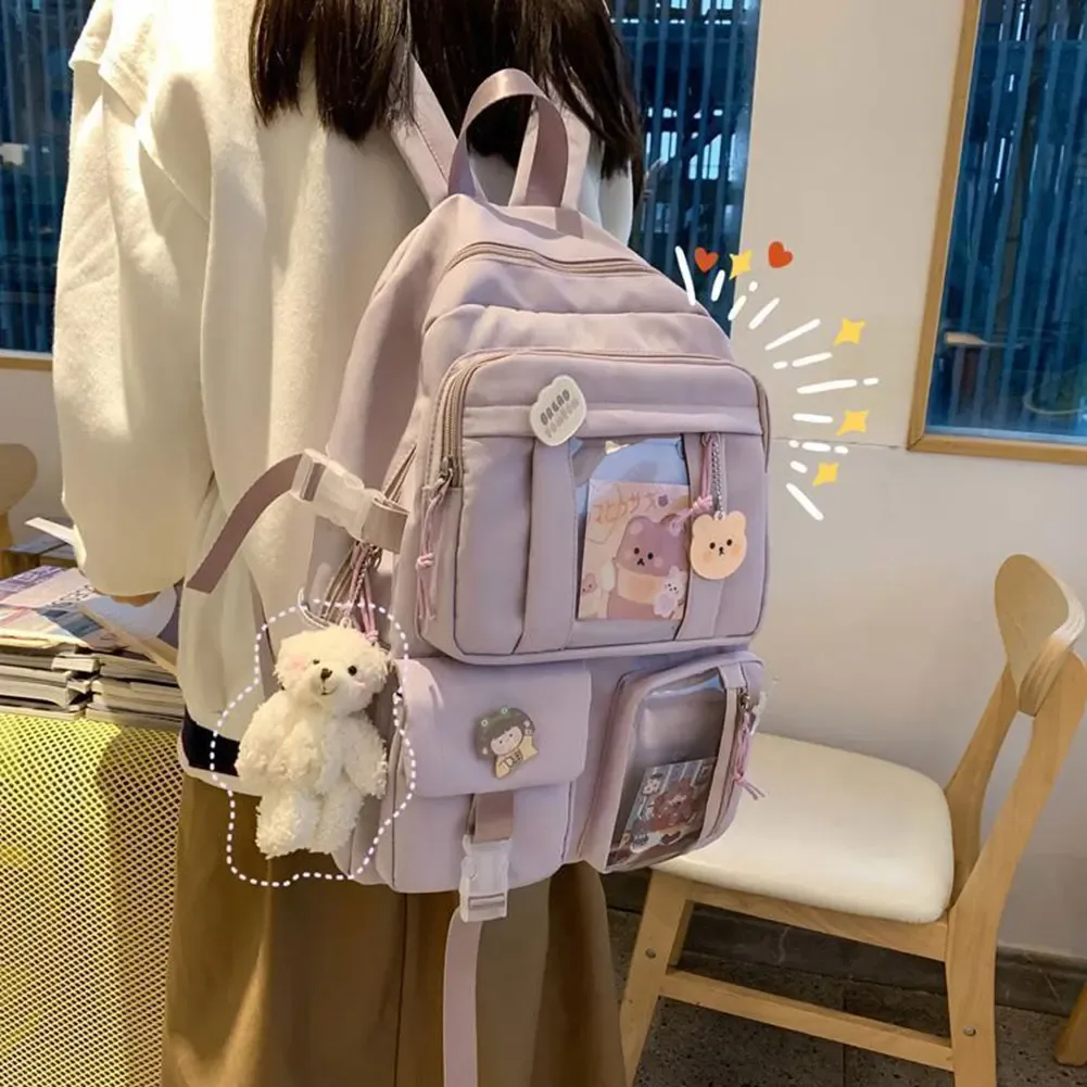 sac à dos léger polyvalent pour étudiants, sac de voyage étanche pour le nettoyage, étui à crayons, bouteille d'eau