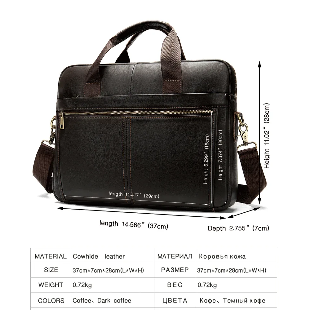 westal-sac messager en cuir véritable pour homme, étuis à bombes, sac pour ordinateur portable 14 en effet, sacs d'affaires de bureau pour document, 8572