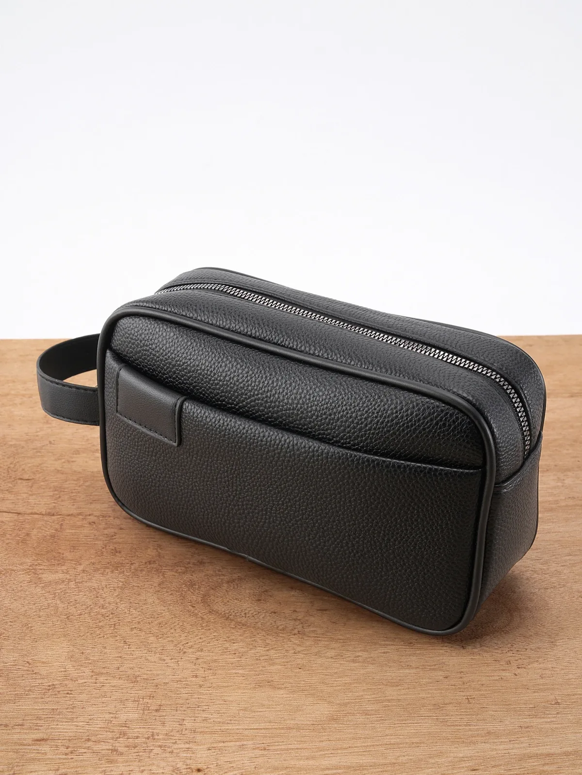 sac de transport à main en cuir pu pour hommes – design texturé léger avec dragonne amovible, organisateur de poche à fermeture éclair pour essentia