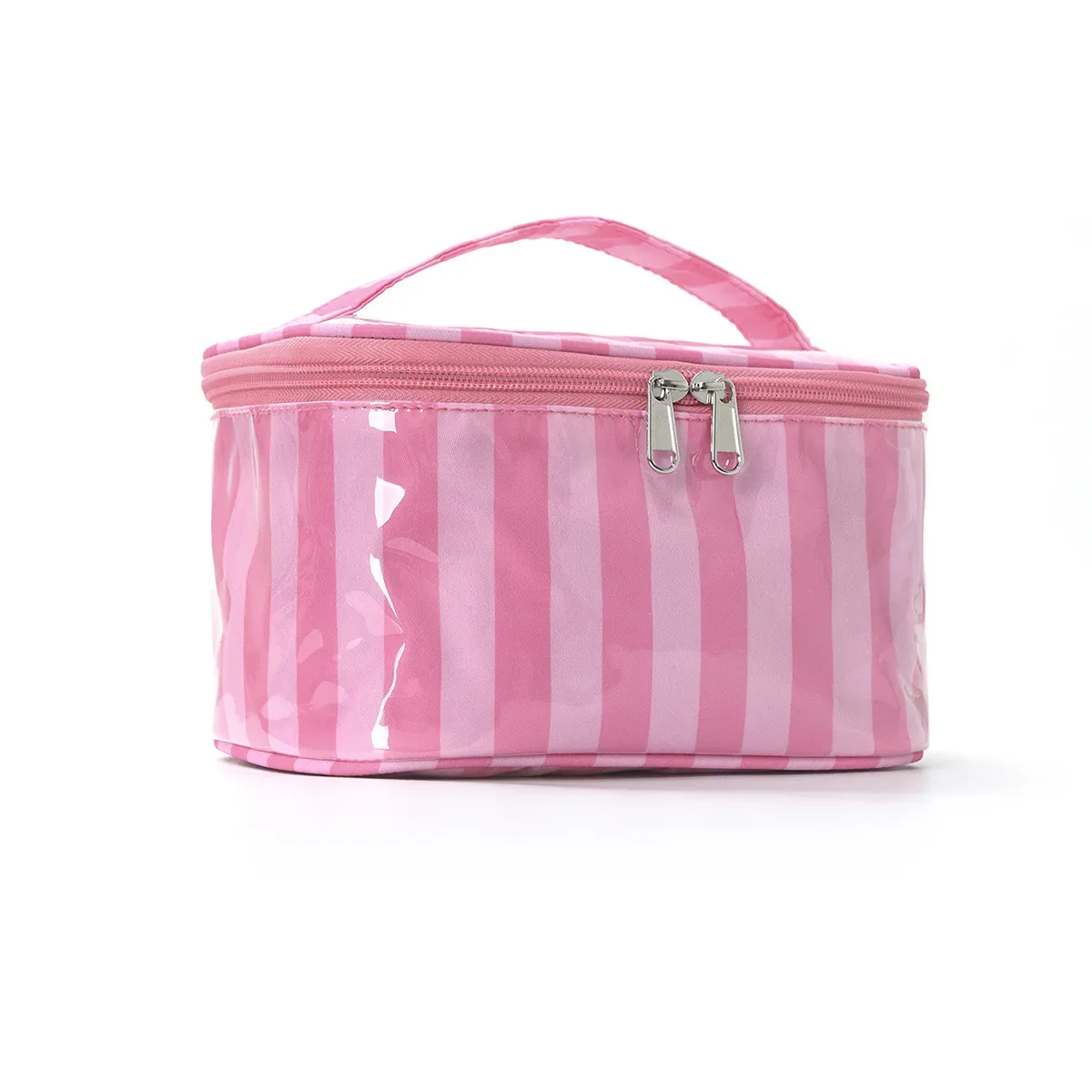sac cosmétique à rayures en pvc de grande capacité, sac de rangement pour articles de toilette pour femmes, sac de maquillage portable, sac de voyage pour voyage d'affaires, soins de la peau